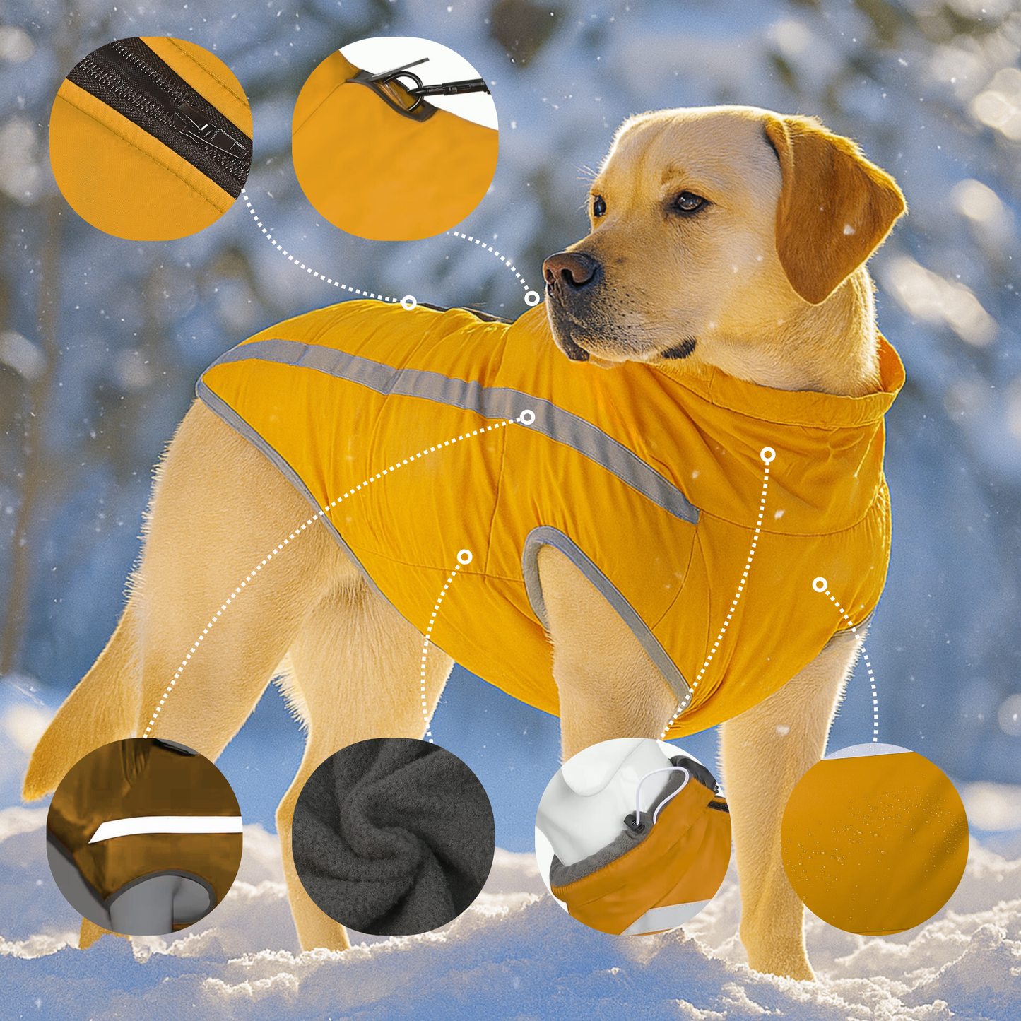 Waterproof Reflective Dog Coat for Medium and Large Breeds – Outdoor Jacket